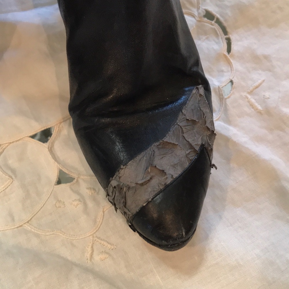 Maud Frizon Black Leather Boots - Picture 2 of 8